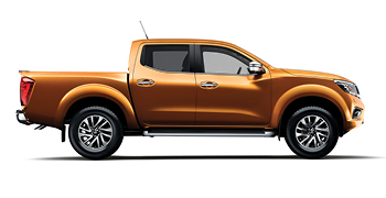 Sideview of orange 2017 Nissan Navara